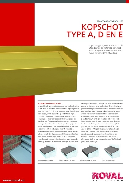 Kopschot type A, D en E