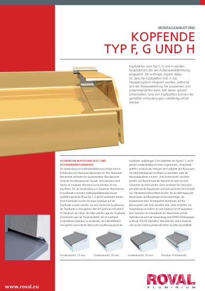 Endstück Typ F, G und H