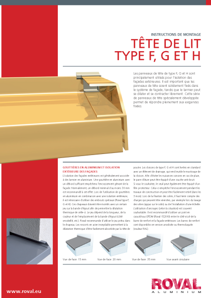 About type F, G et H